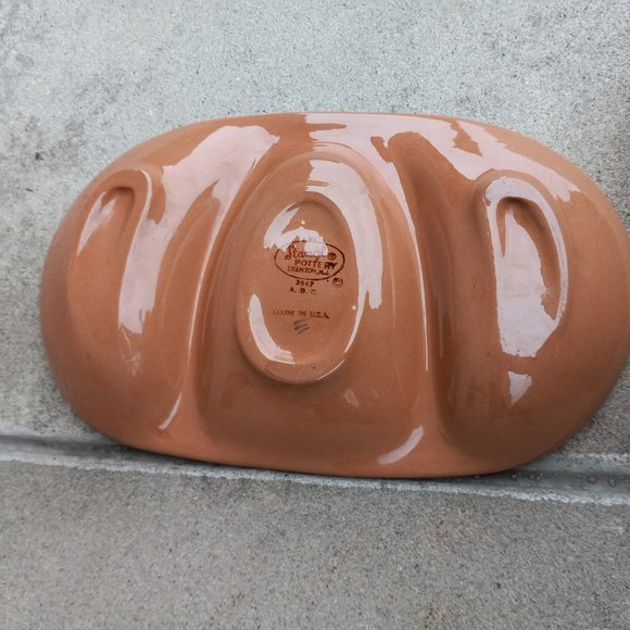 Stangl Pottery 3 Section Divided Child's Dish ABC Kiddieware MCM Redware - Picture 6 of 9